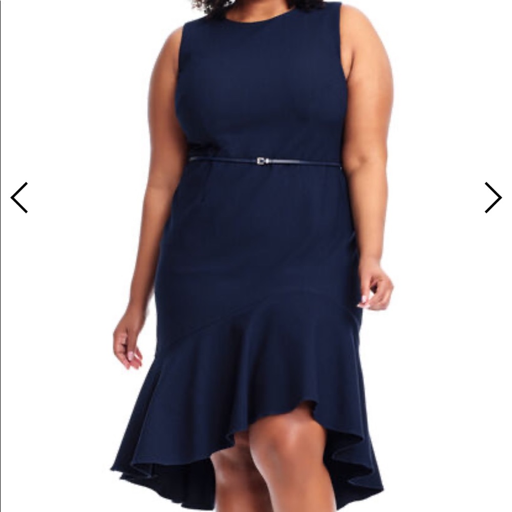 Adrianna Papell Structured Knit Trumpet Dress NWT